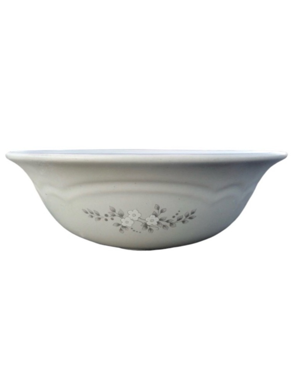 Pfaltzgraff Heirloom Vegetable Serving Bowl Cream Floral Gray Leaves 8 5/8”